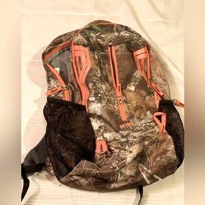 Camo and Orange Realtree Uline Backpack EC